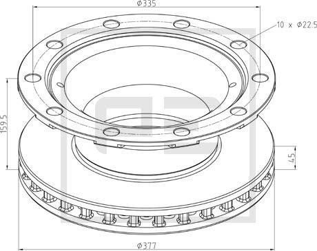 Гальмівний диск BPW SKH 01.97- лів./прав. (380 mmx45mm) 0308834130 0308834100 0308834107 0308834147 3088344107 308834130 фото